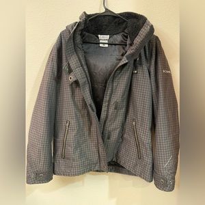 Columbia Abbot Kinney hooded jacket winter coat houndstooth Womens Large